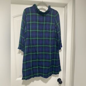 3/4 sleeve plaid holiday dress